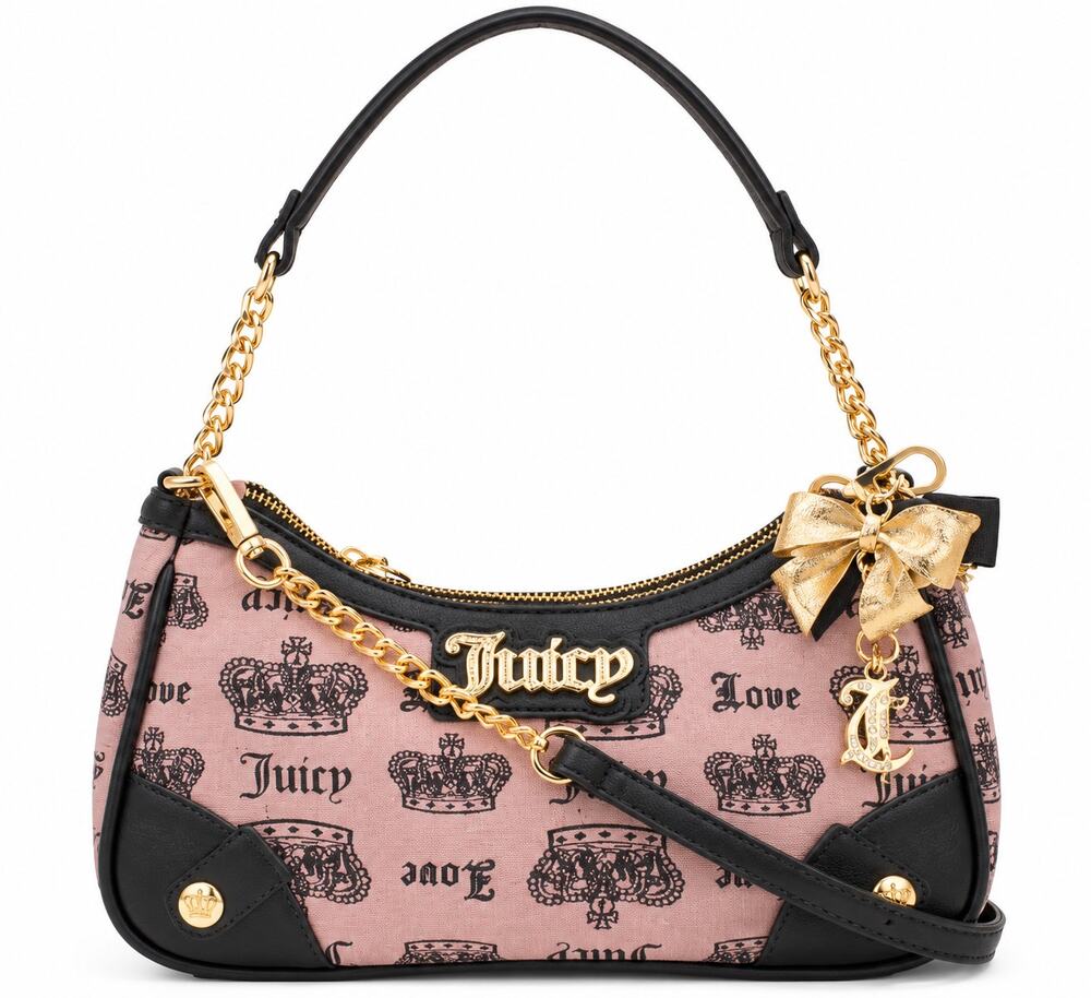 Juicy Couture Vintage Couture Pink Diamond Shoulder Bag Gold Chain & Charm NWT